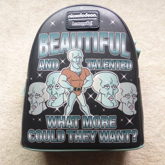 NWT LOUNGEFLY Nickelodeon SpongeBob Squarepants "Handsome Squidward" backpack - Picture 1 of 11